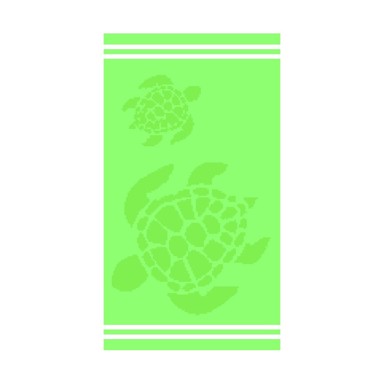 B.E.S. Zeleni pamučan ručnik za plažu 70x140 cm Turtle