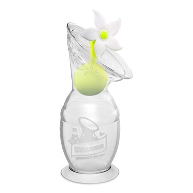 HAAKAA Ručna izdajalica silikon 2. gen 150 ml + čep bijeli cvijet