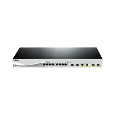 D-LINK Mrežni preklopnik DXS-1210-16TC, 12 x 10G Ethernet, upravljani L2, za rack ormarić, crni