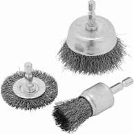 LUX TOOLS 3-dijelni set četki od čelika za bušilicu 