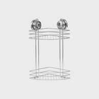 TENDANCE Dvostruka kutna košarica za tuš, vakum, metal, krom