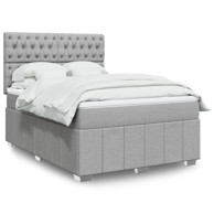 Krevet box spring s madracem svjetlosivi 140x200 cm od tkanine