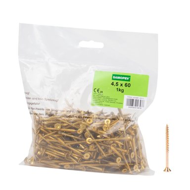 SAMOPEV Vijak za drvo TX 4,5 x 60 1 kg, srebrna