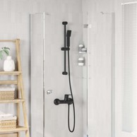 Set sustava za tuš, 70 cm, čelik, crna