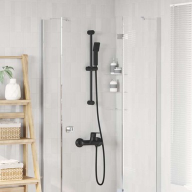 Set sustava za tuš, 70 cm, čelik, crna