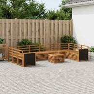 Set vanjskih sofa, 8 pcs, čvrsto drvo akacije, prirodna