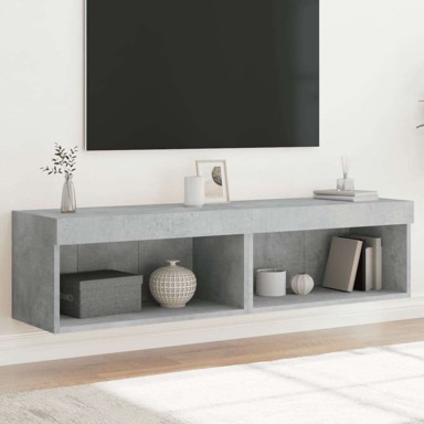 TV ormarić, 60 x 30 x 30 cm, s LED svjetlima, beton sivi