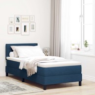 Box Spring krevet s madracem, plavi, 100x200 cm