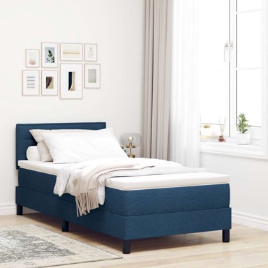Box Spring krevet s madracem, plavi, 100x200 cm