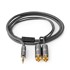 NEDIS Stereo audio kabel 3 5 mm muški 2x RCA muški pozlaćeni 1 00 m okrugli sivi s metalom kutija s prekrivenim prozorčićem