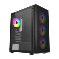 FSP Kućište računala M220-BA, ATX/micro-ATX, Midi Tower, 3x 120 mm + 1x 120 mm, crna