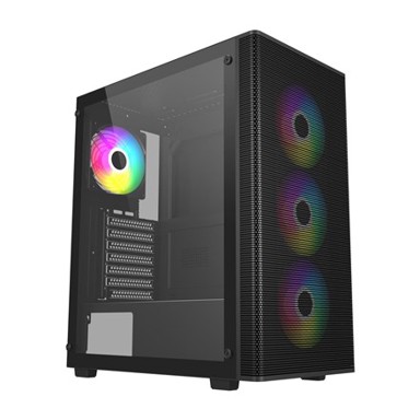 FSP Kućište računala M220-BA, ATX/micro-ATX, Midi Tower, 3x 120 mm + 1x 120 mm, crna
