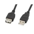 LANBERG USB kabel CA-USBE-10CC-0007-BK, USB 2.0, USB A, crni, 0.7m