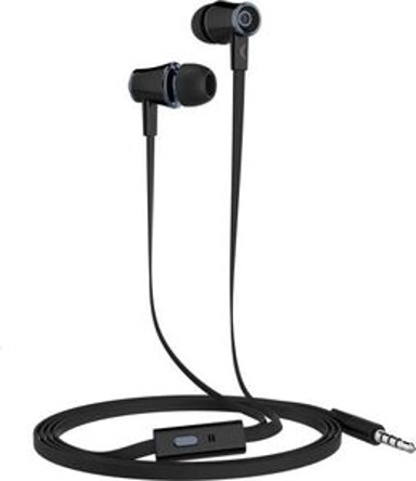 KSIX Stereo slušalice, žičane, s mikrofonom, crne