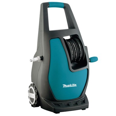 MAKITA Visokotlačni čistač HW111, kompaktni električni, crni/tirkizni, 370 l/h, 1700 W