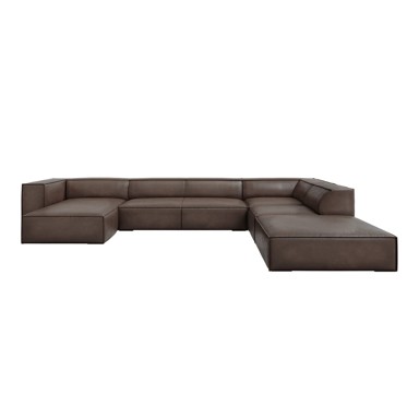 WINDSOR & CO SOFAS Smeđa kožna kutna garnitura (desni kut) Madame, 365x270x68 cm