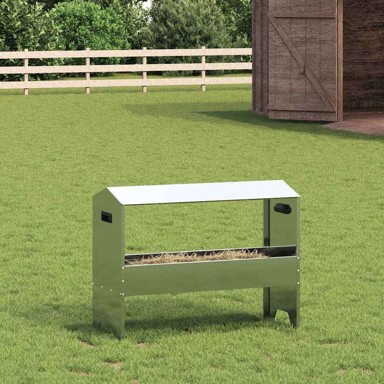 Hranilica za stoku srebrno 79 x 35 x 62 cm cinkani čelik