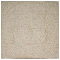 Tepih, dimenzije 200 × 200 cm, juta, prirodna i bijela