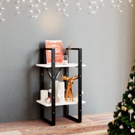 Ormarić za knjige s 2 razine bijeli 40 x 30 x 70 cm od borovine