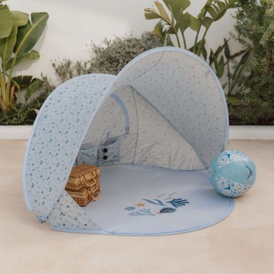 LITTLE DUTCH Šator za plažu Pop-up Ocean Dreams Blue, UV zaštita, 122x110x122 cm