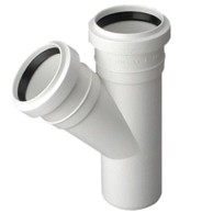 CERTUS Kanalizacijski T-komad 50/50 mm 45°, bijela