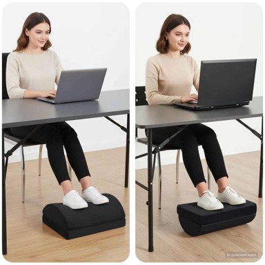 Jastuk za podupiranje nogu jednobojni, crni