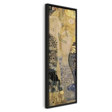 Slika Gustav Klimt – Water Serpents, 40x120 cm, u crnom drvenom okviru
