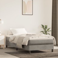 Madrac s oprugama svjetlosivi 90x220x20 cm baršunasti
