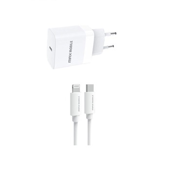 MAXMOBILE Kućni punjač SET 2U1, USB-C + kabel, Lightning MFI Apple TR349