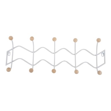  PT LIVING Bijela metalna zidna vješalica 61 cm, Zig Zag