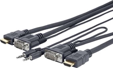 VIVOLINK VGA 3,5 mm HDMI adapter 3 m, crni