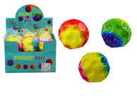 Svjetleća lopta za skakanje i gnječenje s udubljenjima, šarena, 9,5 cm