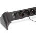 BRENNENSTUHL Produžni kabel Alu-Office-Line stolni 4 utičnice 2x USB, crni