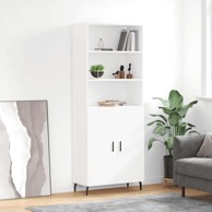 Visoka komoda bijela 69 5x34x180 cm konstruirano drvo , vrata
