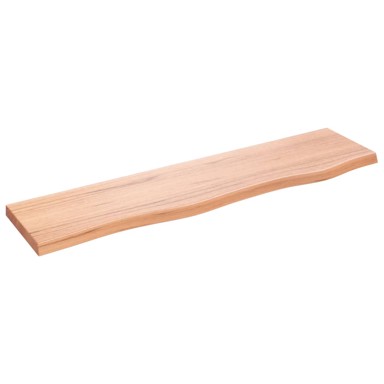 Zidna polica svjetlosmeđa 80 x 20 x 2 cm od obrađene hrastovine