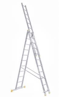 BOMBER Trodijelne aluminijske ljestve, 3 x 11