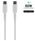 FIXED Kabel USB tekući silikonski USB-C/ USB-C s PD podrškom, 60 W, 1,2 m, bijeli