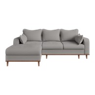 ROPEZ Svijetlo siva kutna garnitura od samta (s lijevim kutom) Beata, 230x150x86 cm