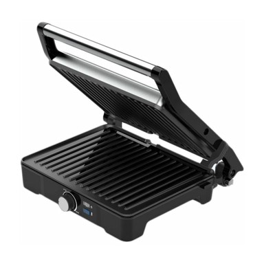 AENO Električni roštilj, EG2: 2000W, regulacija temperature, maksimalni kut otvaranja - 180°, dimenzije ploče 290*234mm, crni