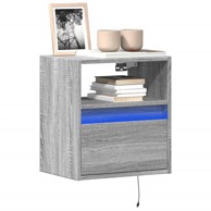 Zidni TV ormarić s LED svjetlima siva boja hrasta 41x31x45 cm