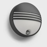 Zidna svjetiljka, Yarrow, sa senzorom, LED, 6W, 600 lm, 2700K, IP44, 17297/30/16, crna