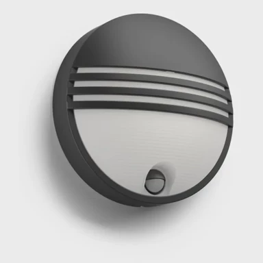 Zidna svjetiljka, Yarrow, sa senzorom, LED, 6W, 600 lm, 2700K, IP44, 17297/30/16, crna