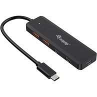 EQUIP USB-C hub, 4-portni, 2× USB-C + 2× USB-A, 10 Gbps
