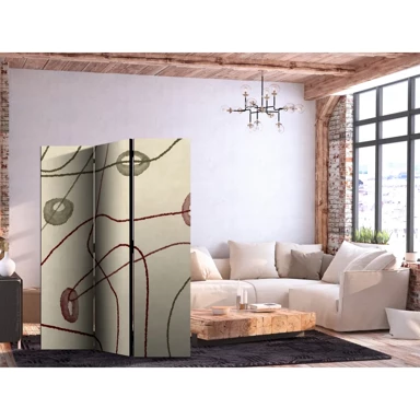 Paravan Labirint perli, Minimalistička apstrakcija na istrošenoj pozadini, 135 x 172 cm