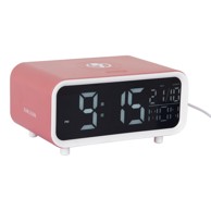 KARLSSON Digitalna budilica Chunky LED s bežičnim punjačem, prirodna