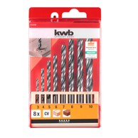 KWB Set svrdla za drvo, 2-fazne spirale, 3-10 mm, 8/1