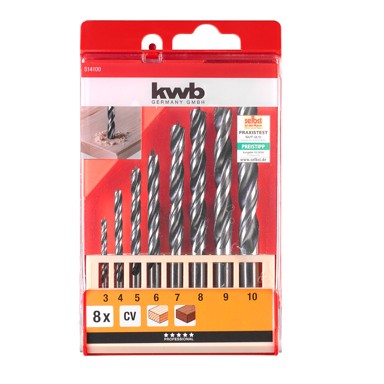KWB Set svrdla za drvo, 2-fazne spirale, 3-10 mm, 8/1