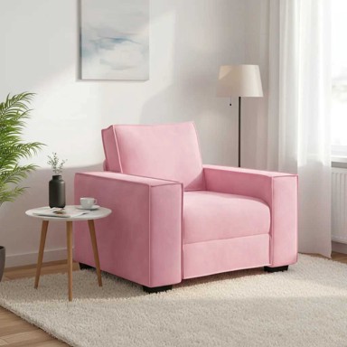 Sofa fotelja, 100 x 78 x 84 cm, baršun, roza