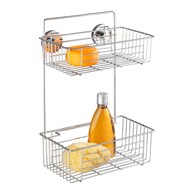 WENKO Kupaonska polica Bari samostojeća dupla Vacuum-Loc opterećenje do 33 kg