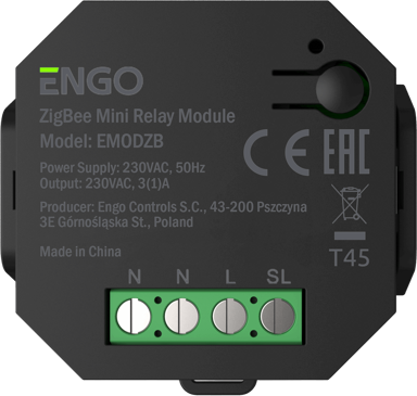 ENGO Relejni modul EMODZB, ZigBee, za ECB08M230